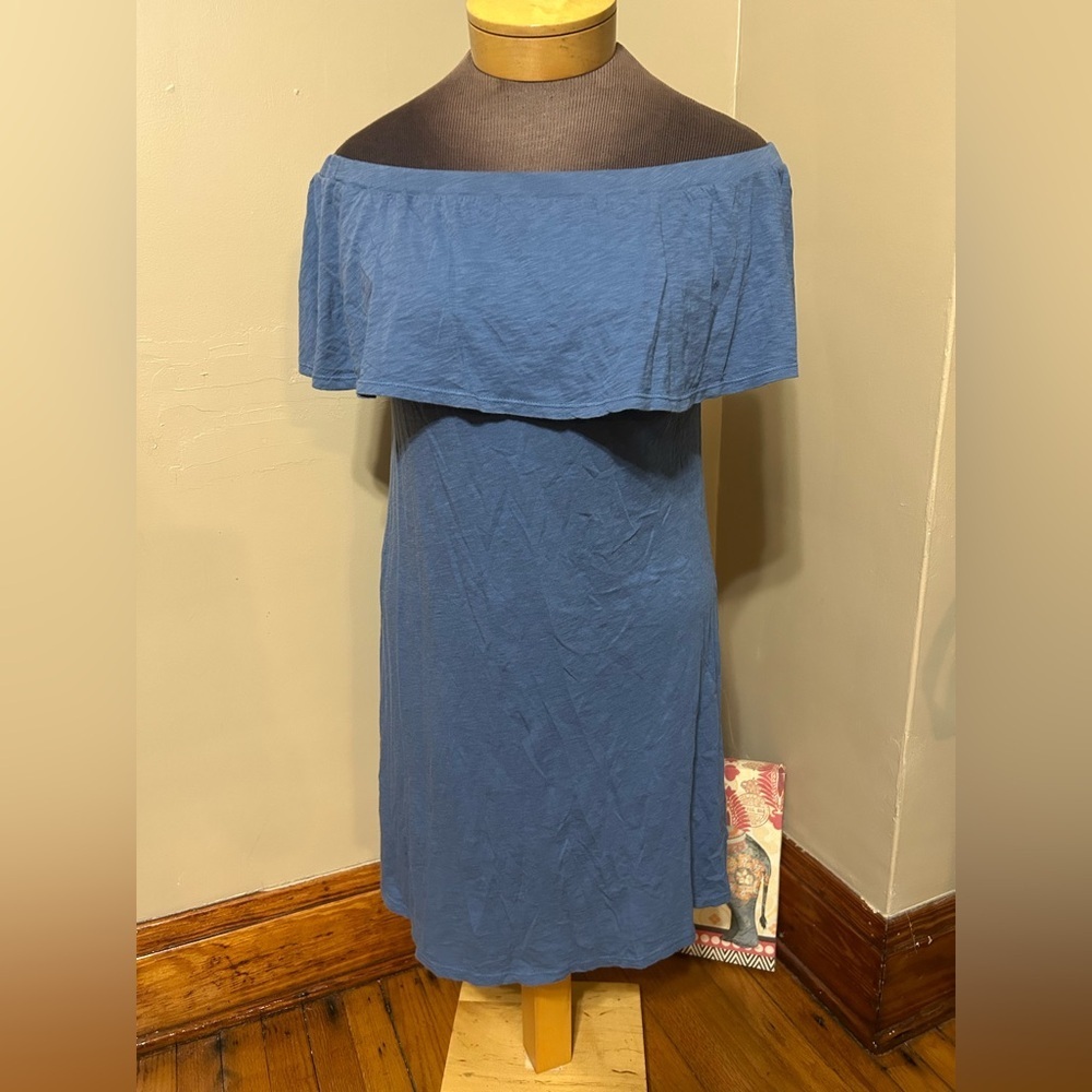 Velvet by Graham & Spencer Off the Shoulder Slub Cotton  Dress Sz Small